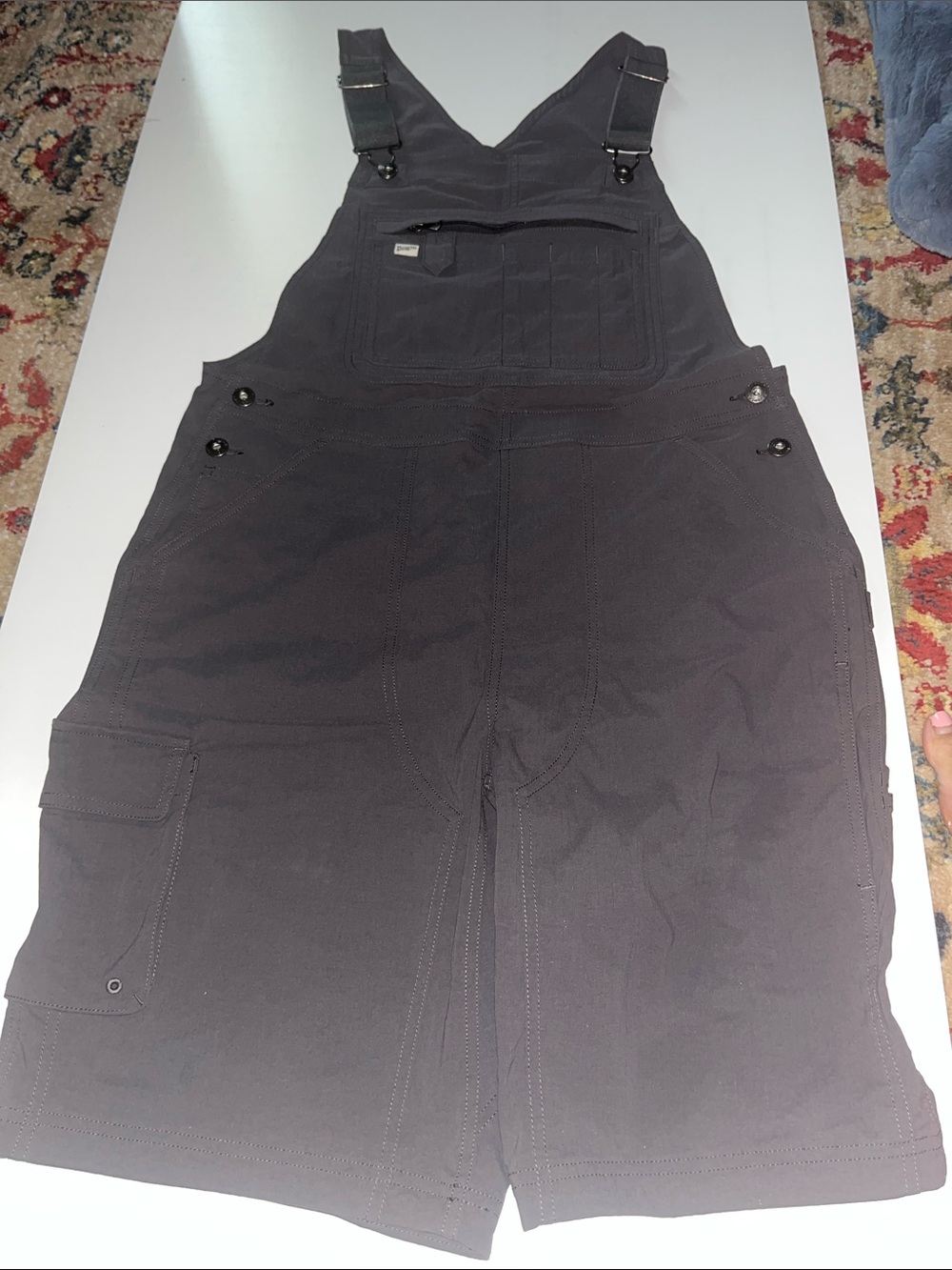 Duluth Trading Co Black Workwear Short Overalls women size medium
